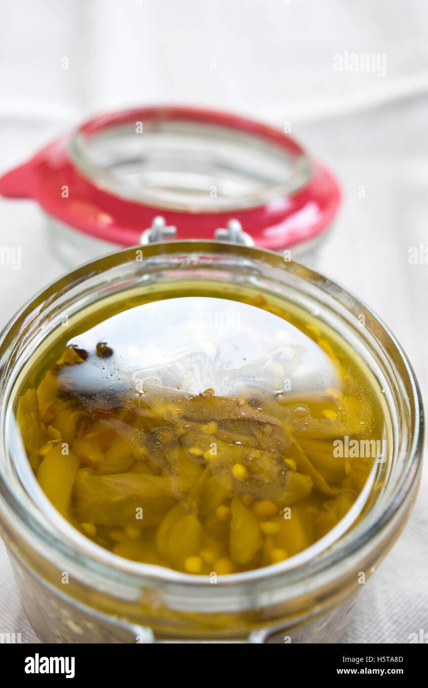 homemade eggplants preserved in oil Stock Photo Alamy