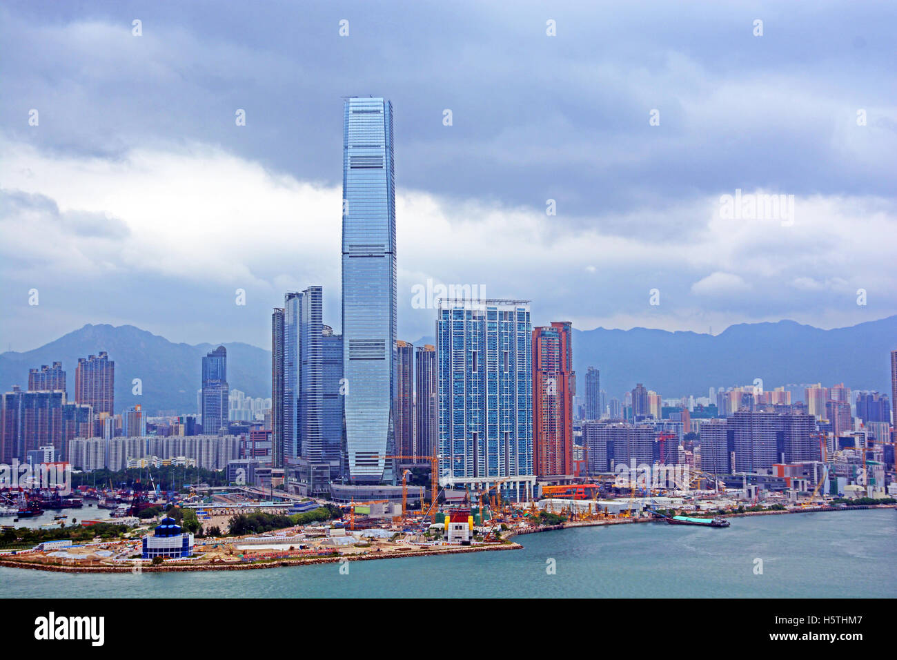 skyline International Commerce Center tower Kowloon peninsula Hong Kong China Stock Photo