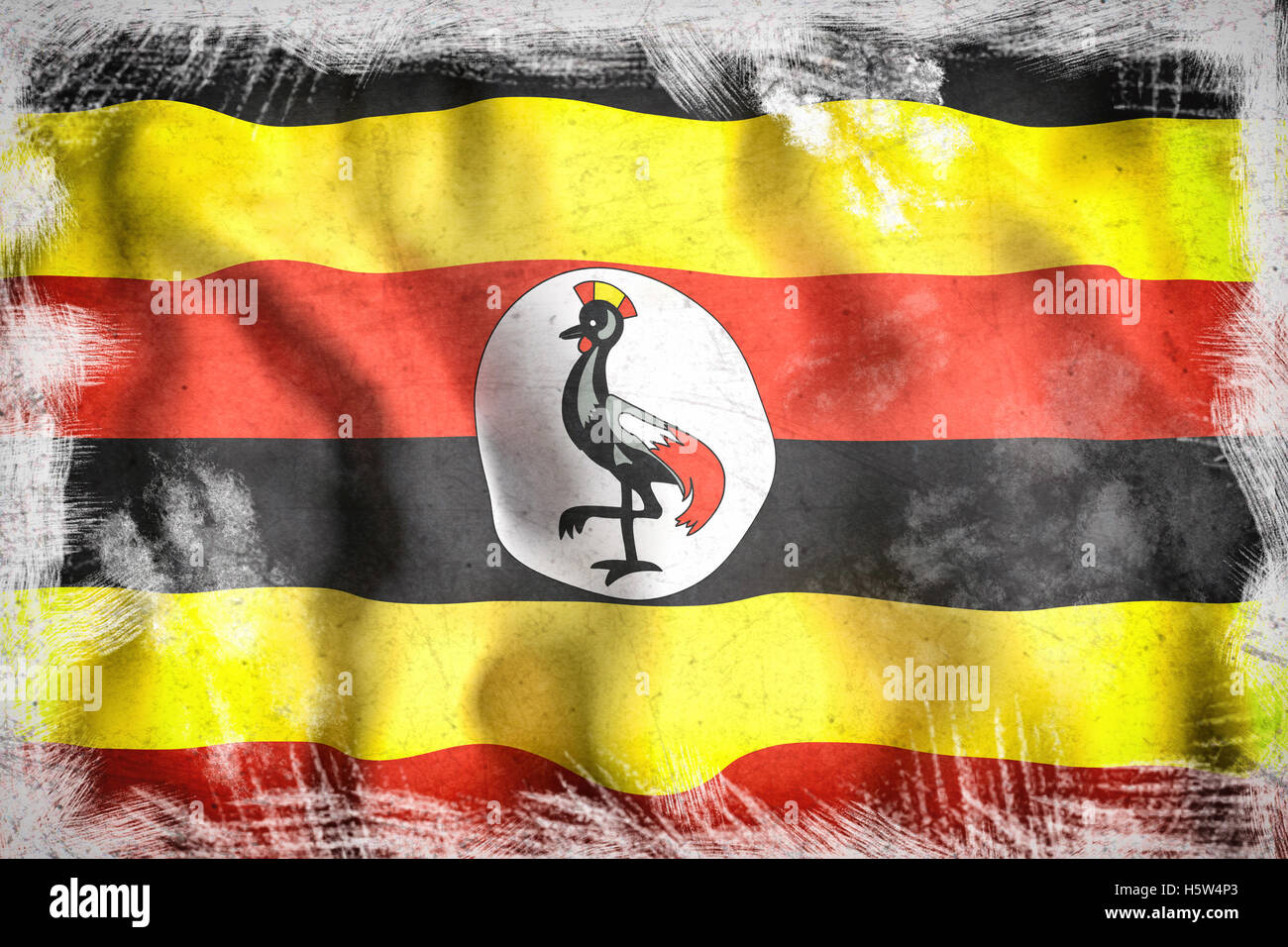 Vintage Linen Uganda Ugandan National Flag 73x34” Africa African Nation Country 