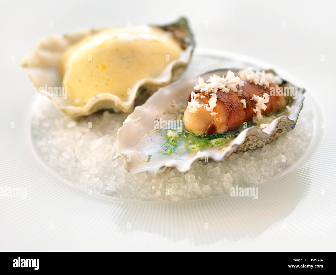 hors d’oeuvres with oyster Stock Photo Alamy