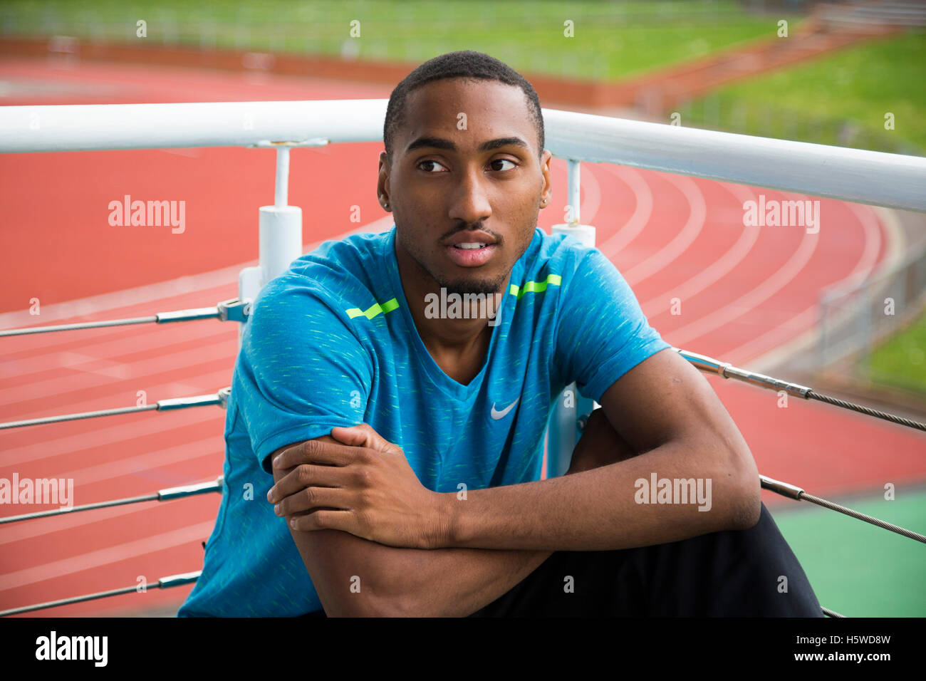 Four hundred metre runner Matthew Hudson-Smith at Loughborough University's High Performance Centre. Stock Photo
