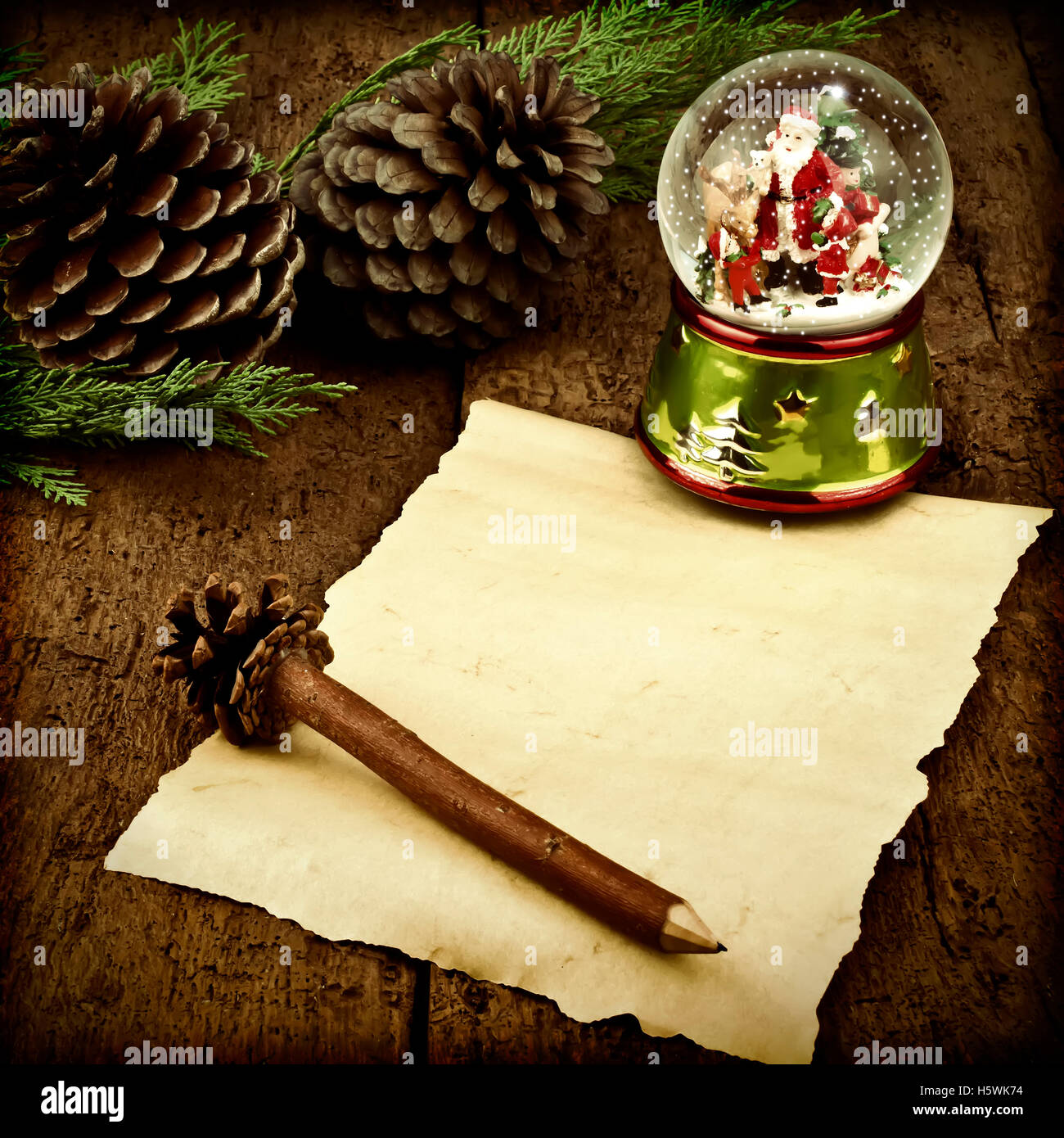 Letter blank parchment to write Santa or greeting the Christmas Time ...