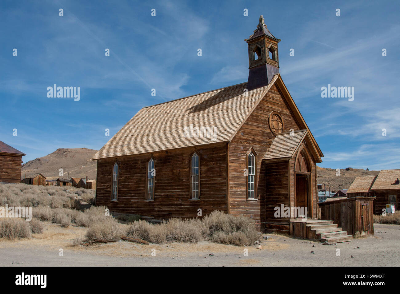 Bodie, California, a ghost town that was once a booming mining town. Stock Photo