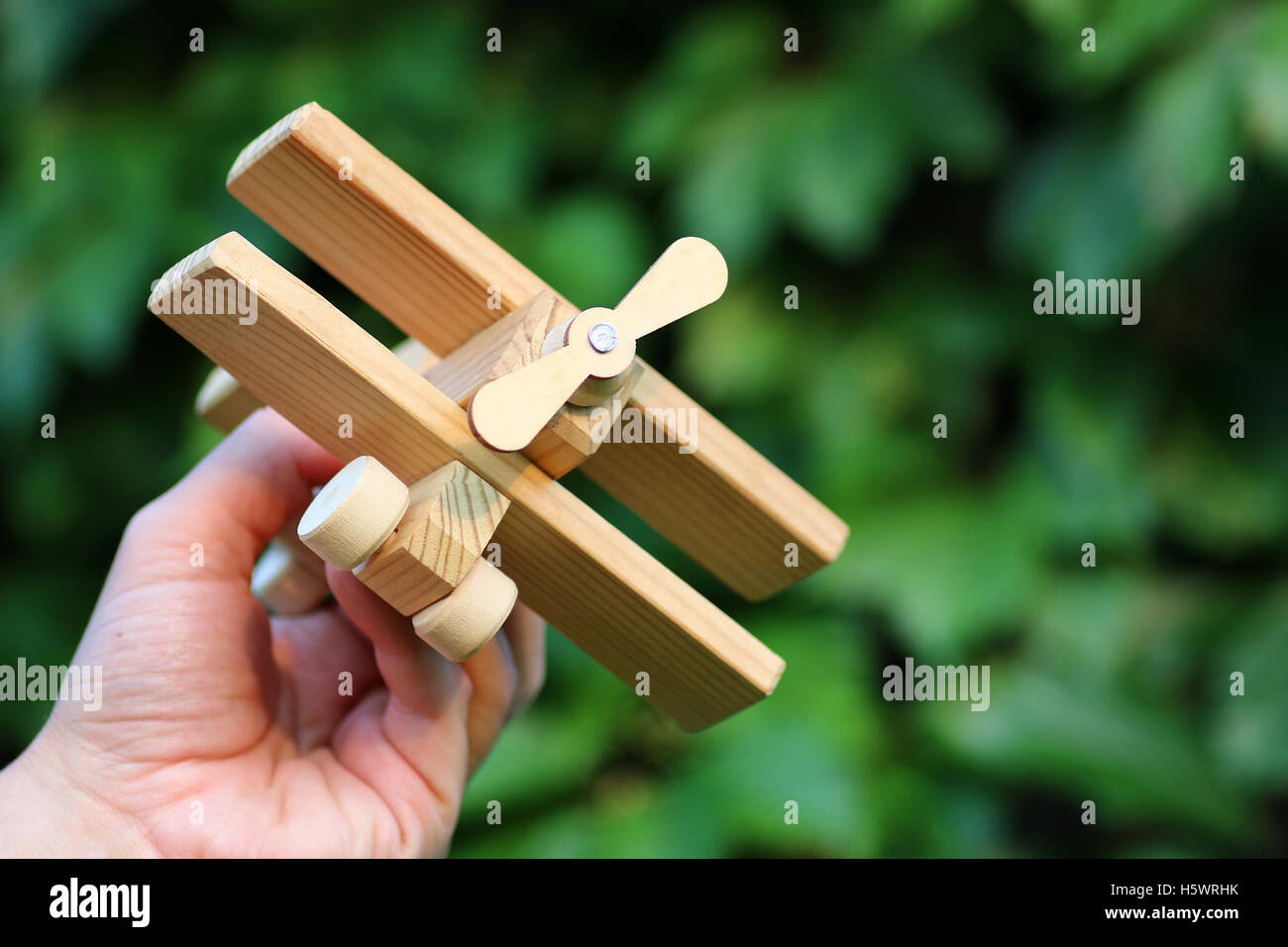 wooden toy airplane Stock Photo Alamy