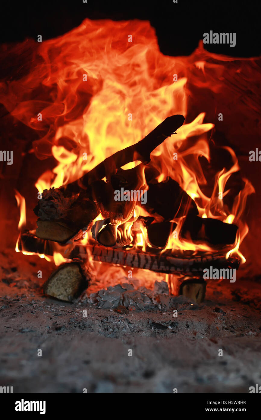 flame fire in the oven Stock Photo Alamy