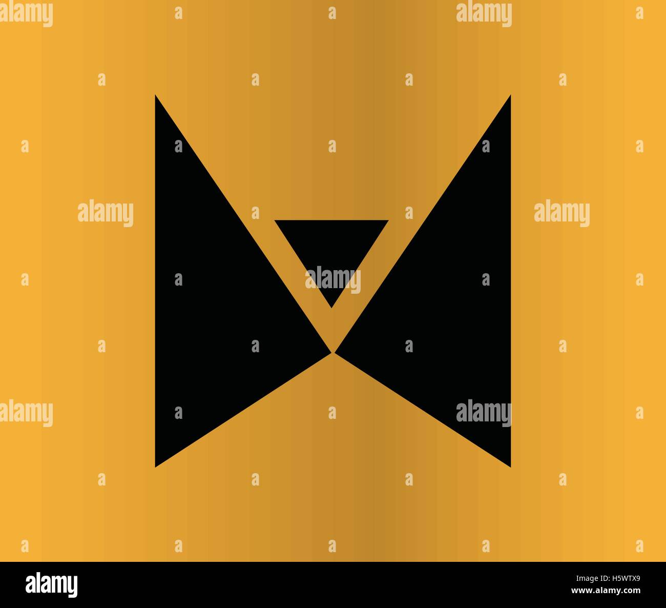 Abstract Butterfly Icon On The Golden Background Stock Vector Image ...