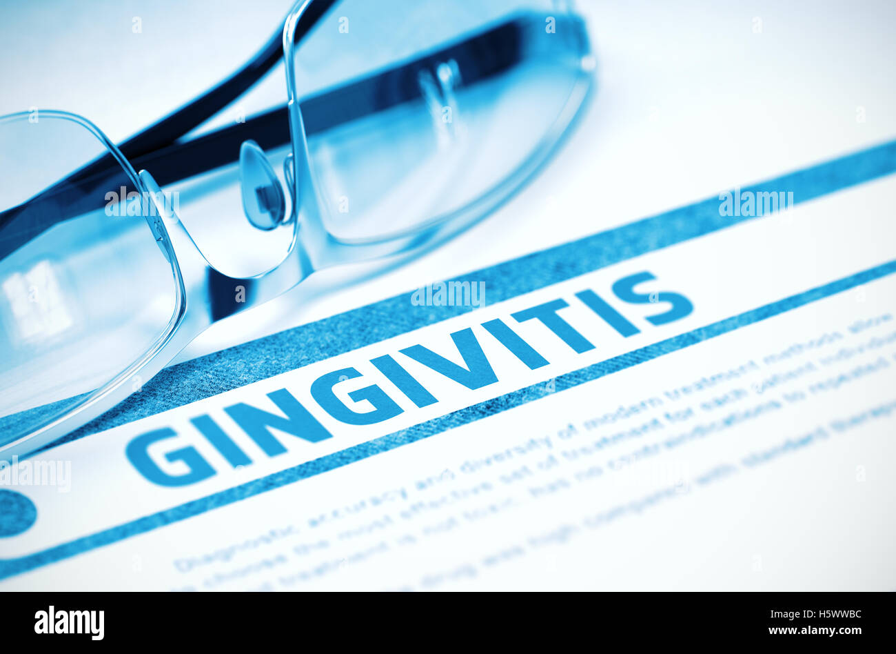 Diagnosis - Gingivitis. Medicine Concept. 3D Illustration. Stock Photo