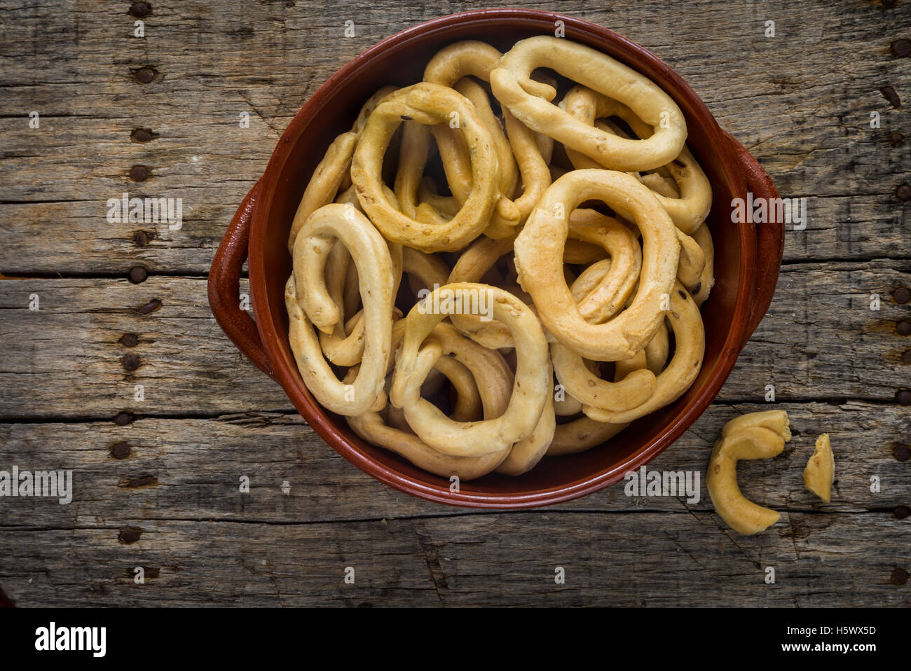Typical taralli snack from Apulia region in Italy Stock Photo - Alamy