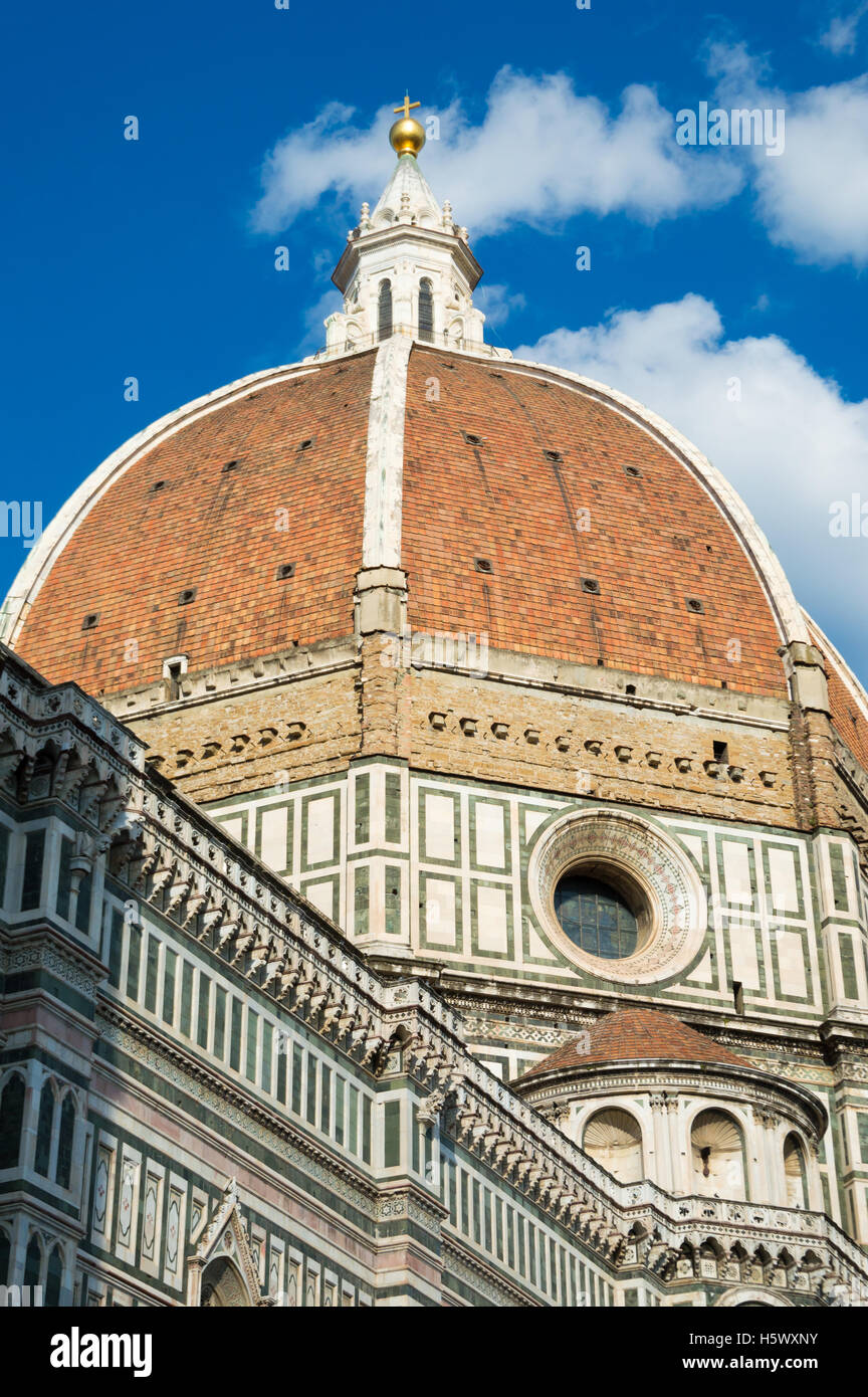 Dome of cathedral church Santa Maria del Fiore close up, Florence ...