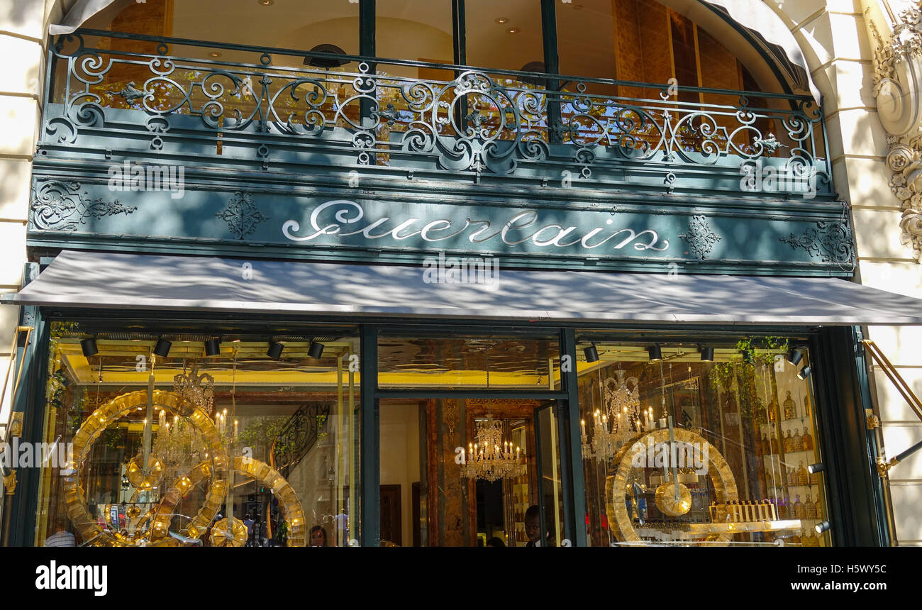 Famous Guerlain shop on Champs Elysees in Paris Stock Photo Alamy