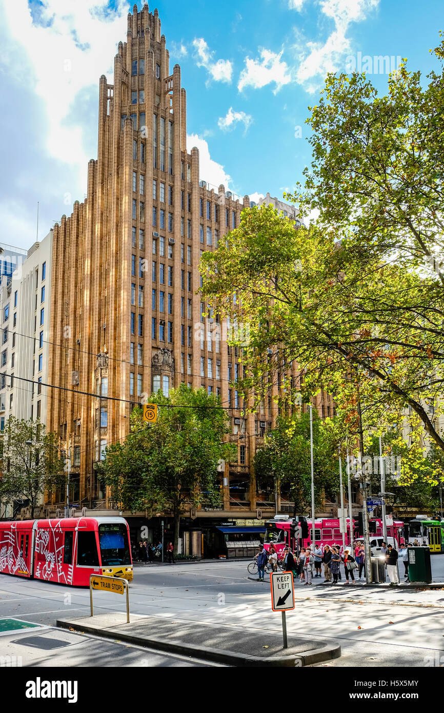 Art deco Manchester Unity building, corner of Swanston and Collins