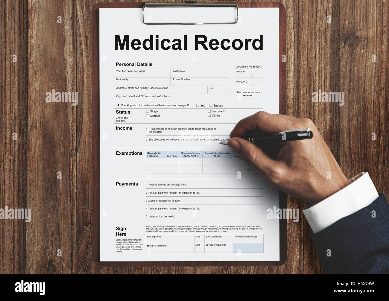 Medical Report Record Form History Patient Concept Stock Photo - Alamy
