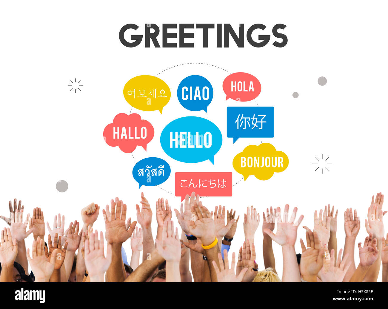 Communication Foreign Languages Greeting Worldwide Concept Stock Photo