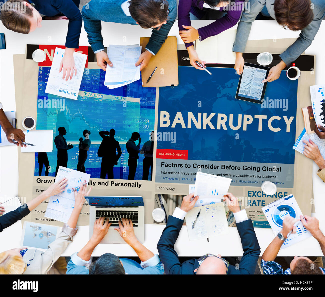 Bankruptcy Recession Loss Debt Money Finance Concept Stock Photo