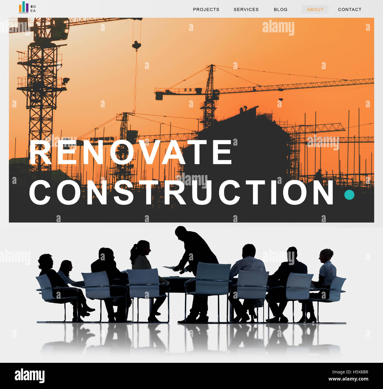 Building Construction Engineering Renovate Site Concept Stock Photo