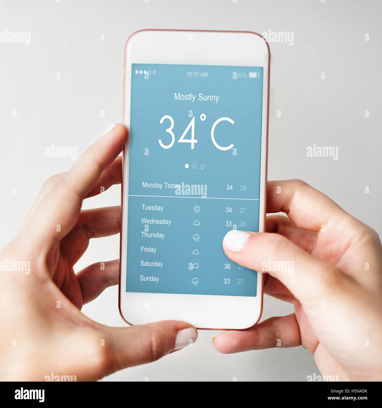 Weather Forecast Temperature Application Concept Stock Photo - Alamy