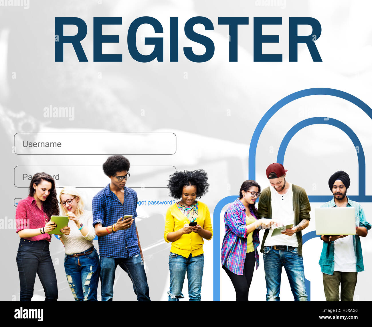 Register Log In User Password Concept Stock Photo - Alamy