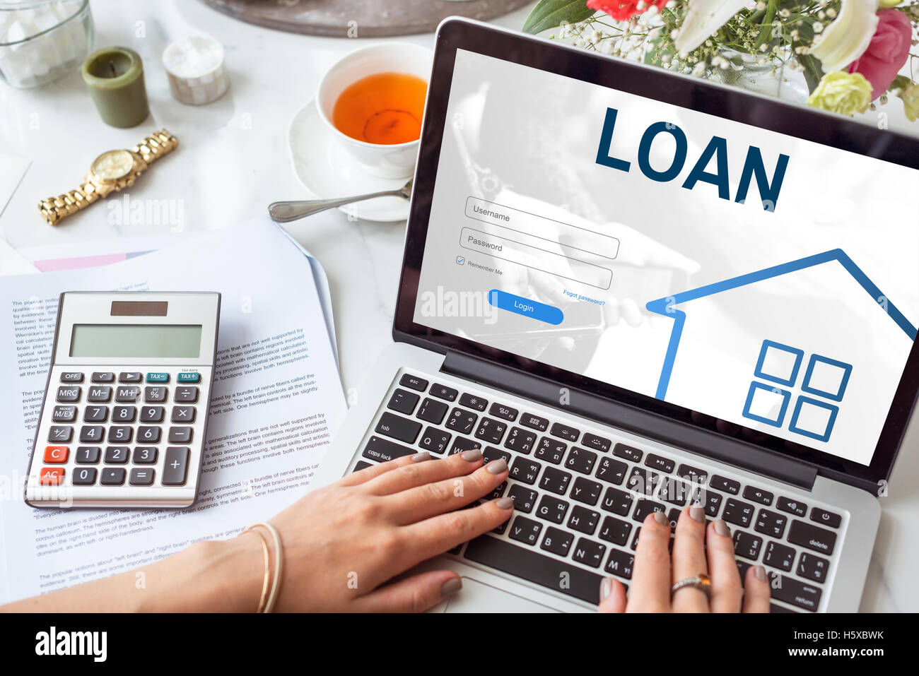Mortgage House Loan site Login Graphic Concept Stock Photo Alamy