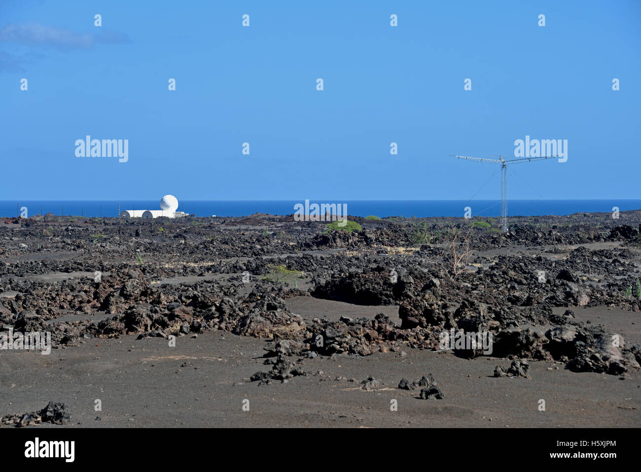 Lava flows at English Bay in the North of Ascension Island Stock Photo