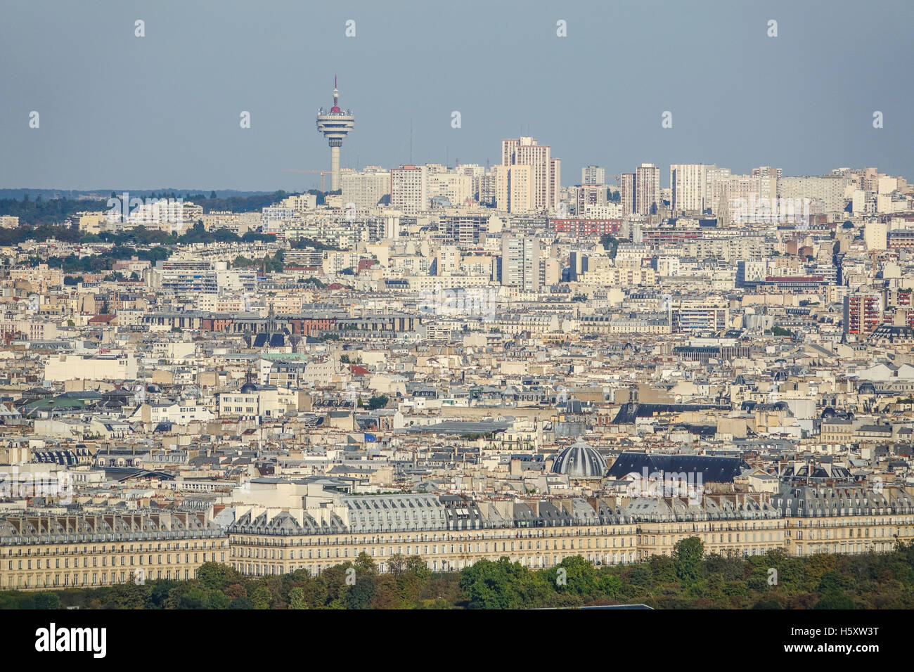 Montmartre hill in Paris distant aerial view Stock Photo Alamy