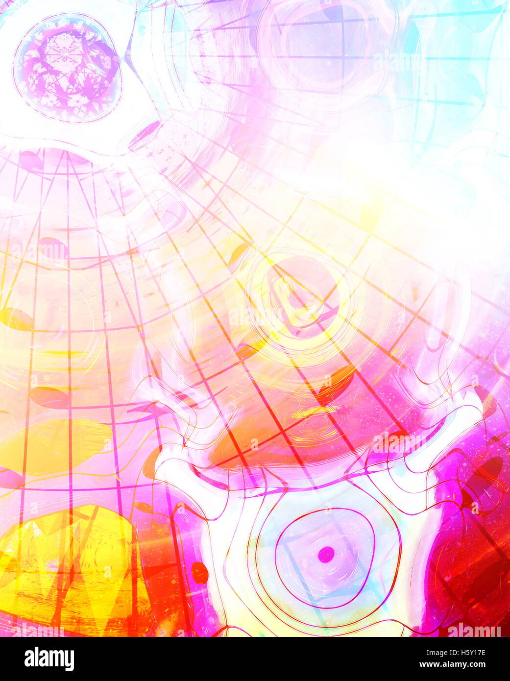 graphic design illustration of notes and note lines in circle structure ...