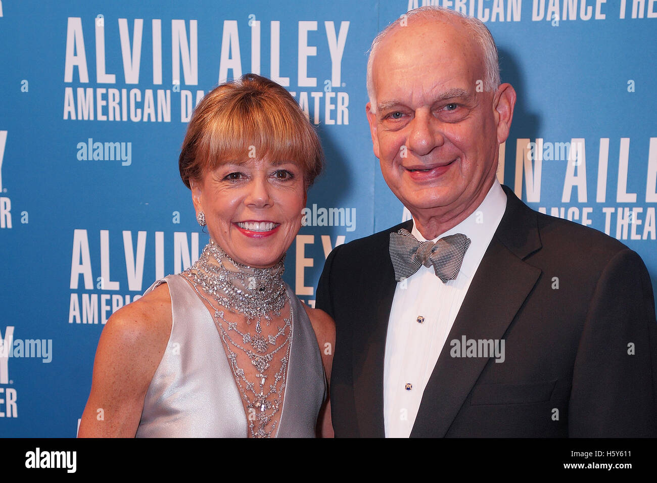 Daria & Eric J Wallach attend the Red Carpet at the Opening Night Gala Benefit for the 2015/2016 Alvin Ailey American Dance Theater season on December 2, 2015 in New York City. Stock Photo