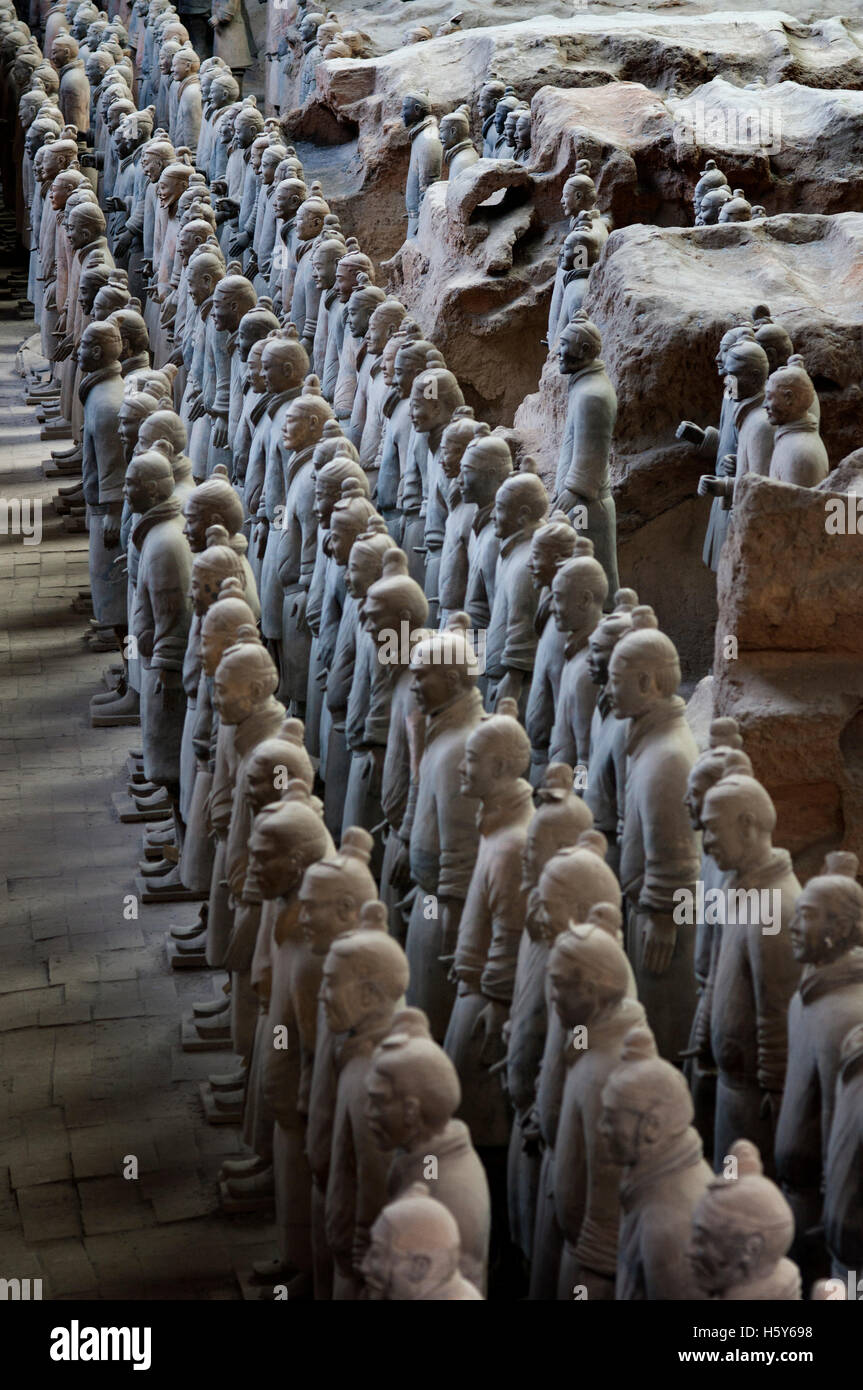 Terracotta Warriors Army, Pit Number 1, Xian, Shaanxi, China, Asia. An ancient collection of sculptures depicting armies of Qin Stock Photo