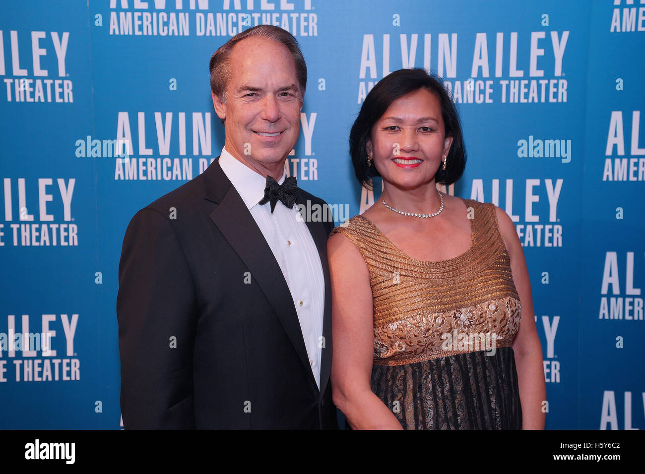 Gerald & Agnes Hassell attend the Red Carpet at the Opening Night Gala Benefit for the 2015/2016 Alvin Ailey American Dance Theater season on December 2, 2015 in New York City. Stock Photo