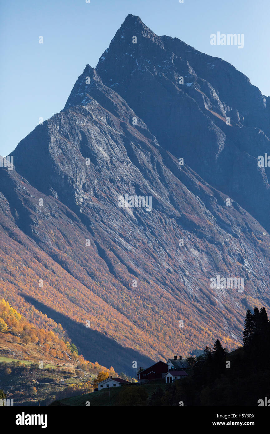 The beautiful mountain Slogen on a sunny autumn day Stock Photo