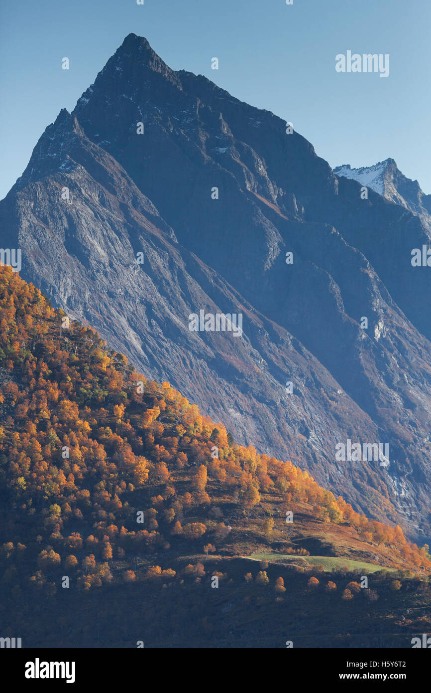 High mountain in autumn colors Stock Photo