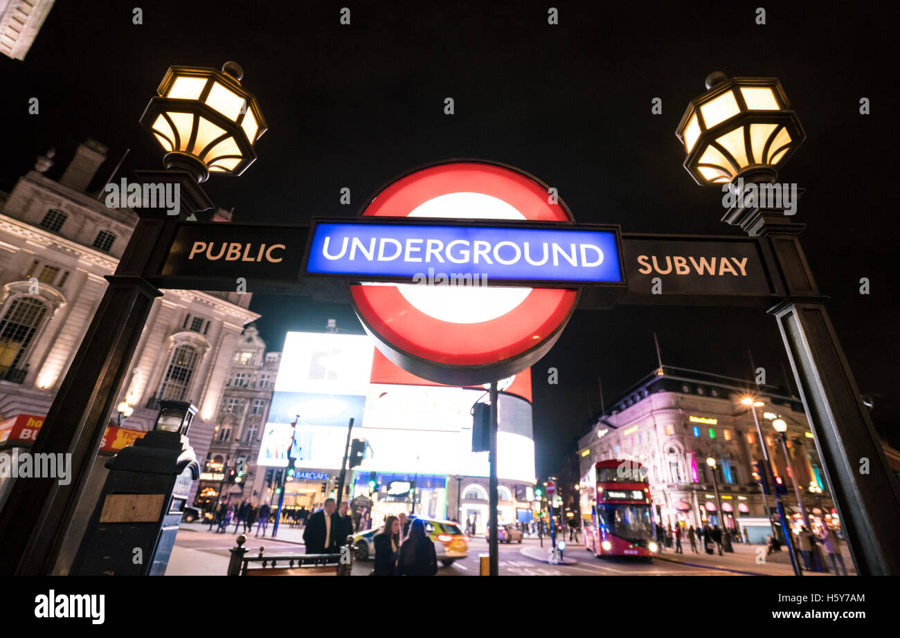 London Underground station Piccadilly Circus LONDON, ENGLAND FEBRUARY
