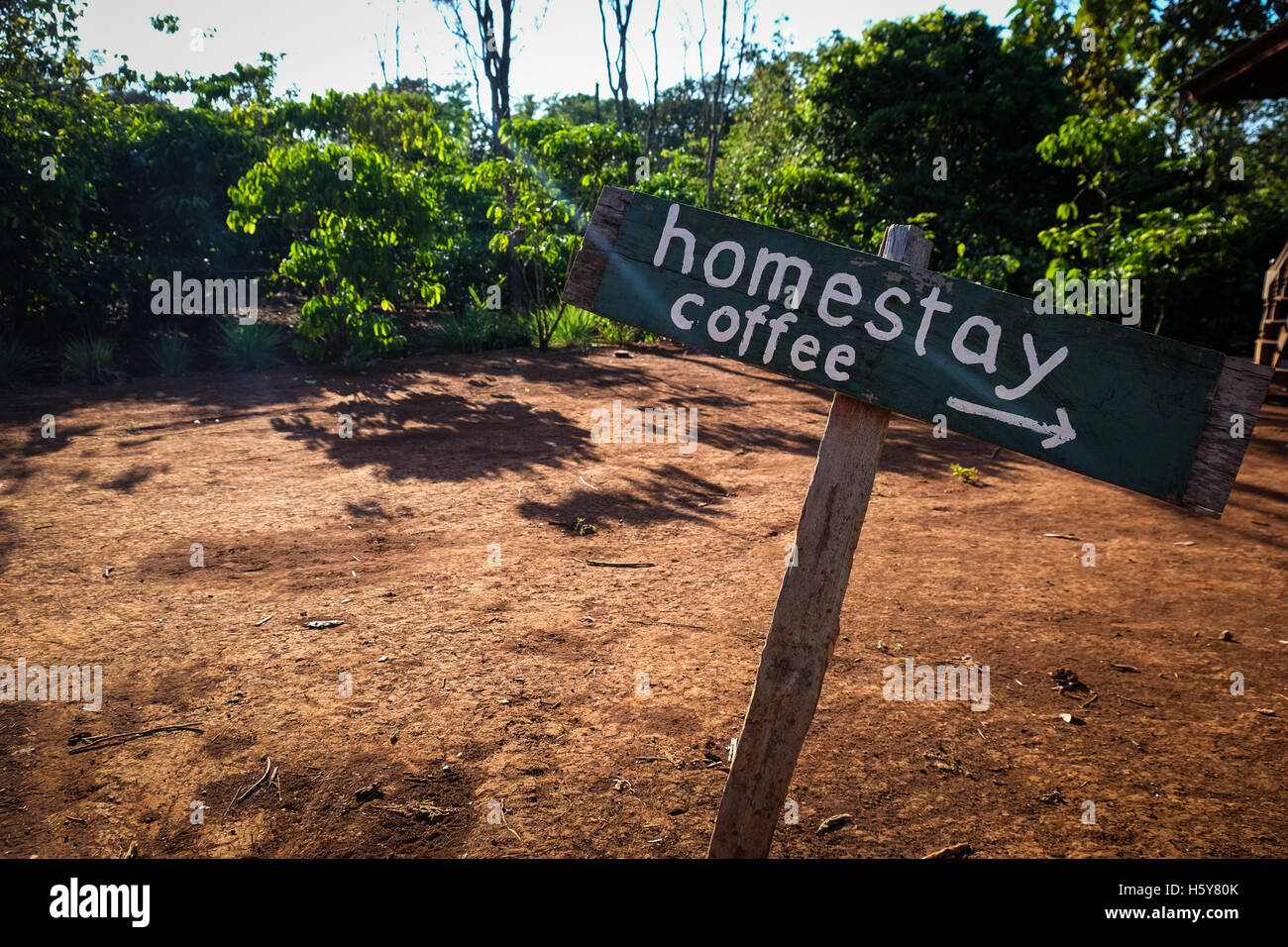 The coffee roasting machine used by Mr. Vieng at his coffee smallholding on the Bolaven Plateau