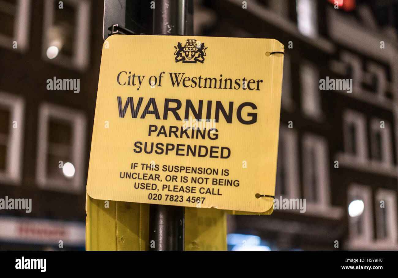 Parking suspended sign uk hi-res stock photography and images - Alamy