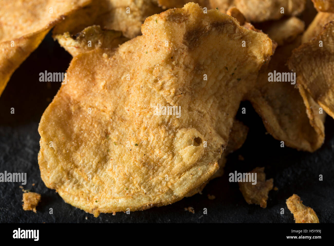 Organic Baked Celery Root Chips with Sea Salt Stock Photo Alamy