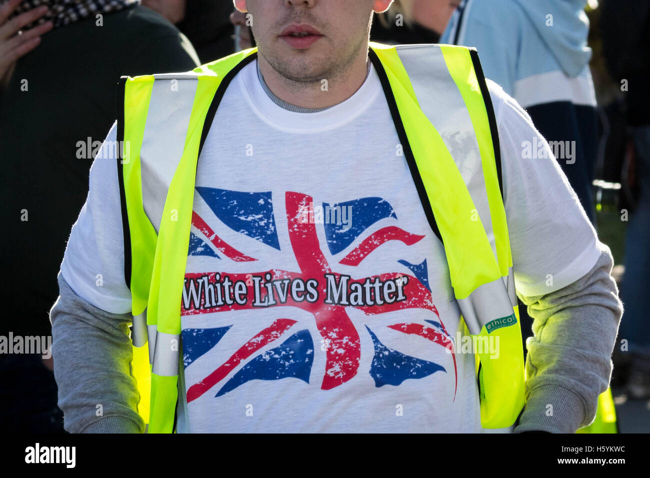 'White Lives Matter’ far-right protest in Margate, Kent, UK. Stock Photo