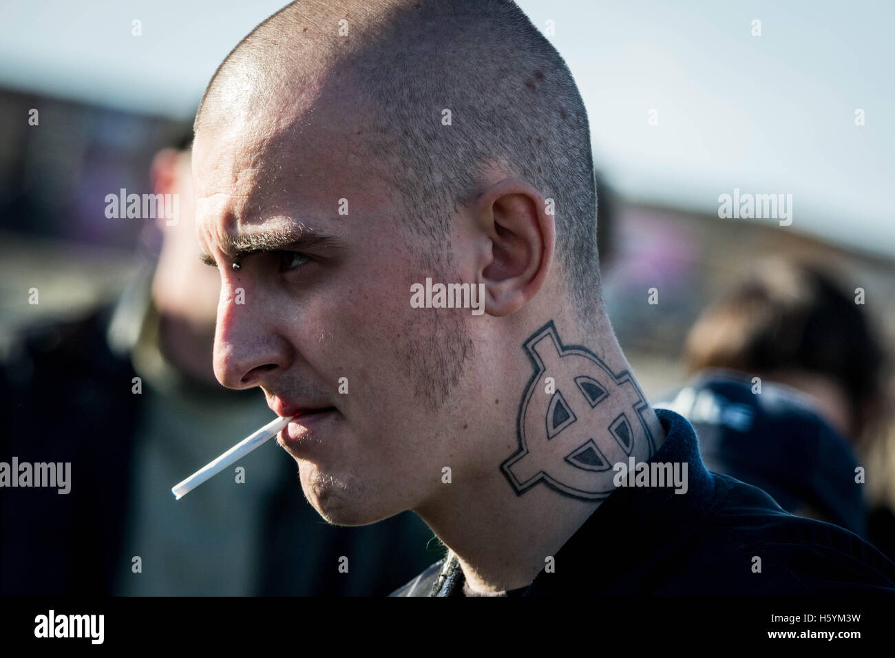 'White Lives Matter’ far-right protest in Margate, Kent, UK. Stock Photo