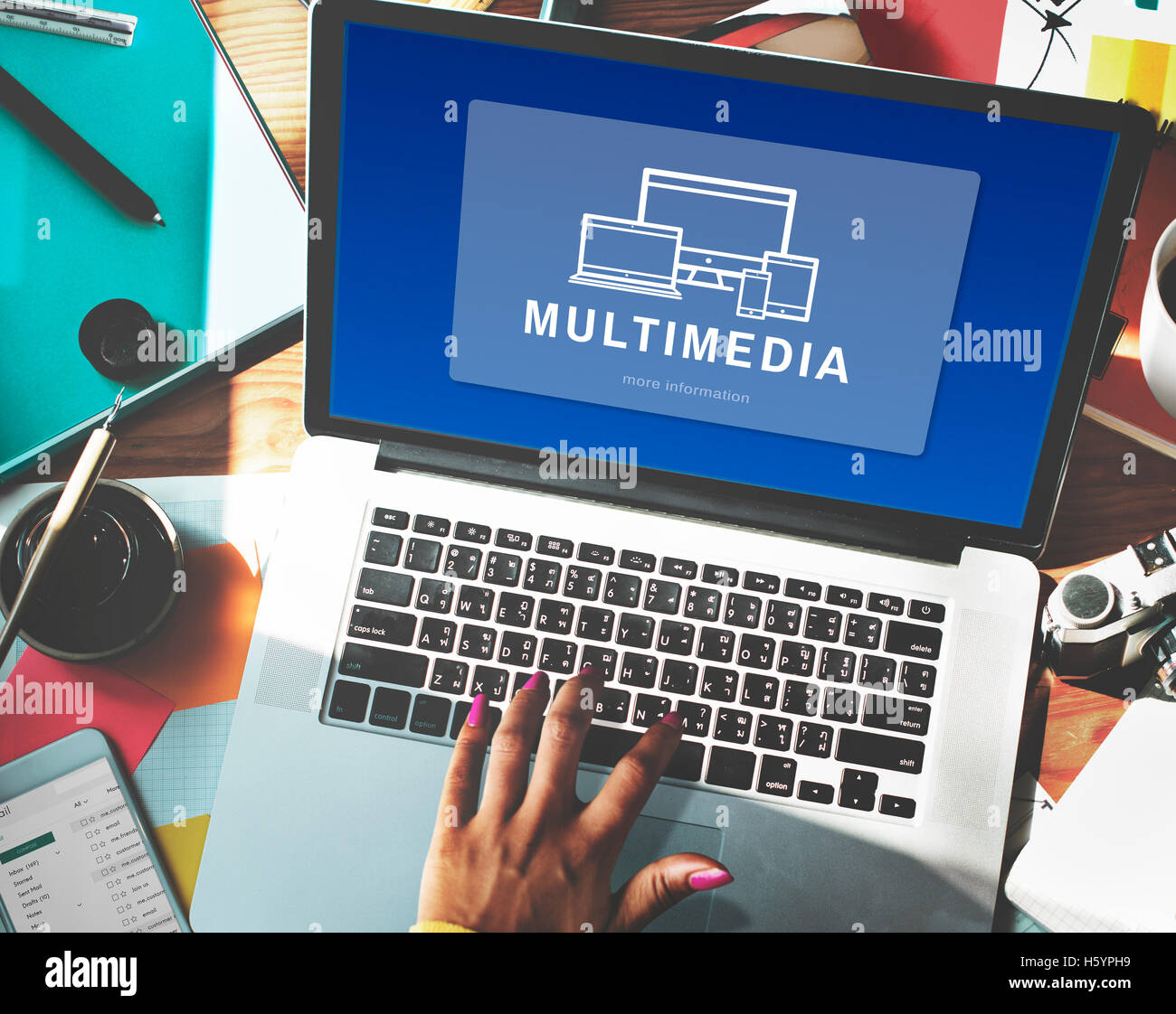 Multimedia Digital Design Innovation Computer Concept Stock Photo - Alamy