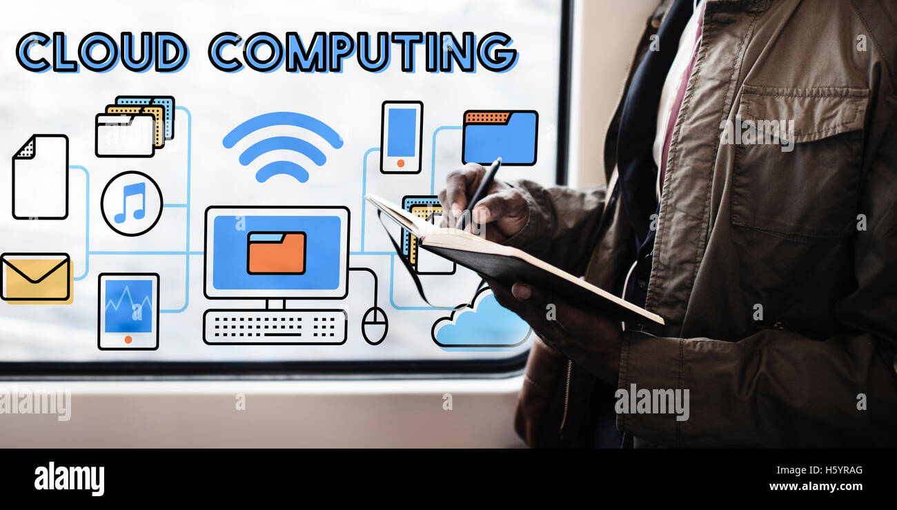 Cloud Computing Connection Data Information Storage Concept Stock Photo ...