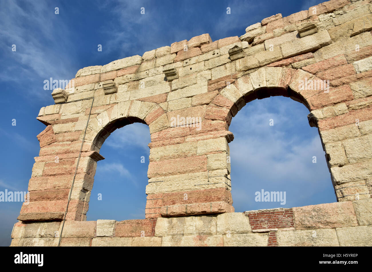 The "Ala", the last surving part of Verona Arena outer ring Stock Photo