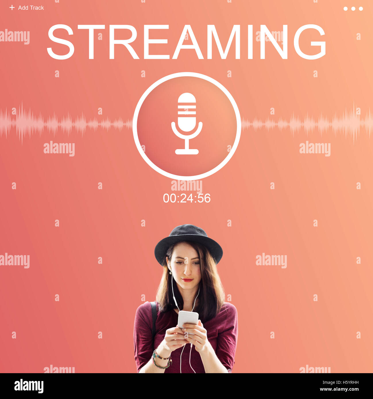 Microphone Audio Podcast Broadcast Media Graphic Concept Stock Photo