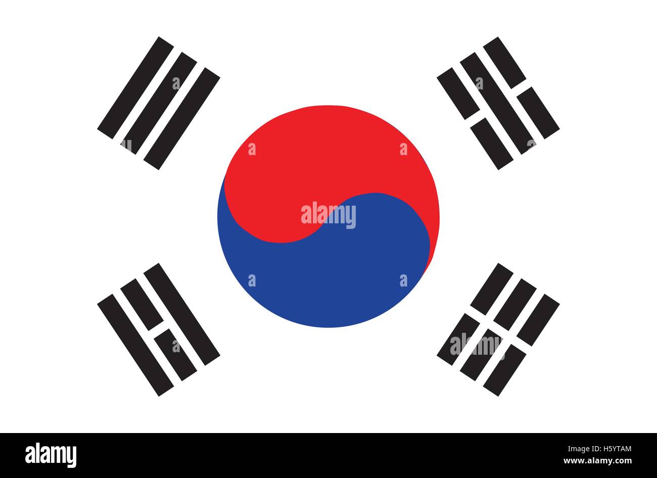 Flag of South Korea. Accurate dimensions, element proportions and colors Stock Vector Image