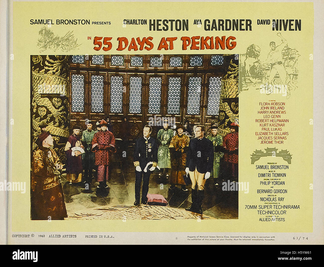 55 Days at Peking - Movie Poster Stock Photo