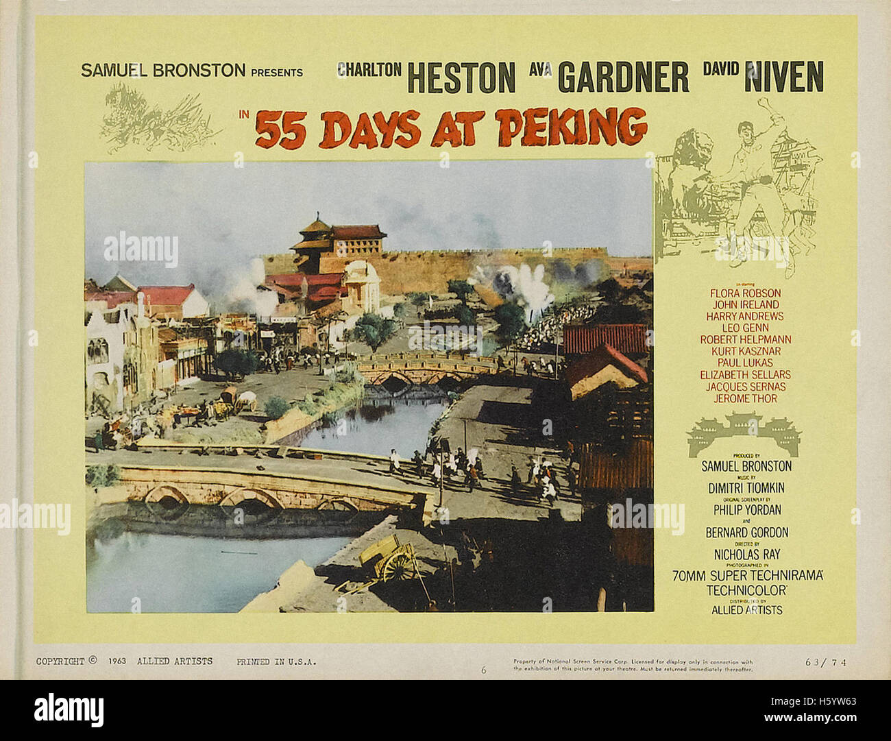 55 Days at Peking - Movie Poster Stock Photo