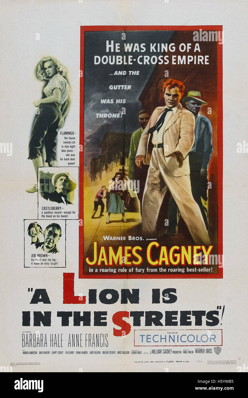 A Lion is in the Streets - Movie Poster Stock Photo