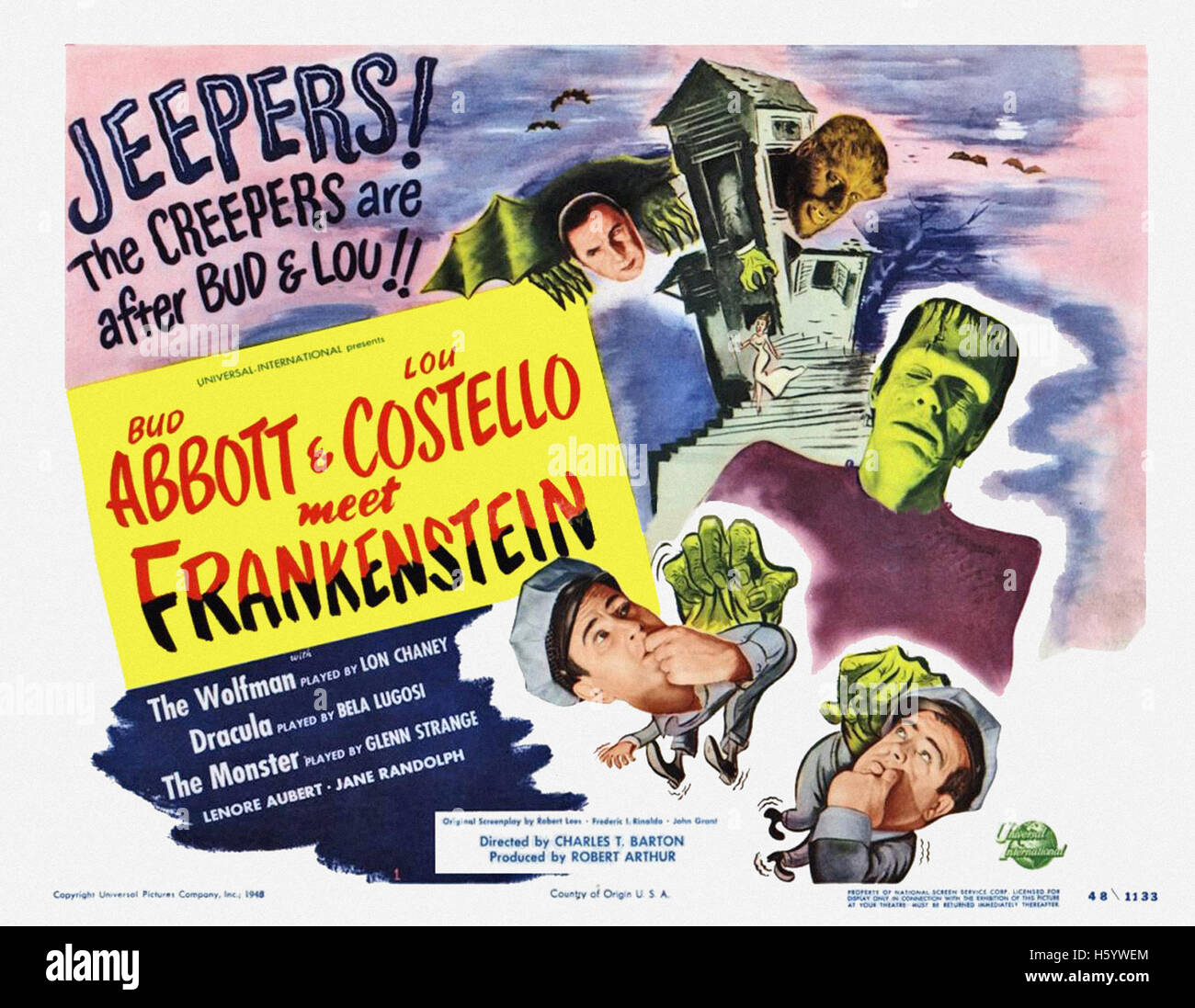 Abbott and Costello Meet Frankenstein - Movie Poster Stock Photo - Alamy