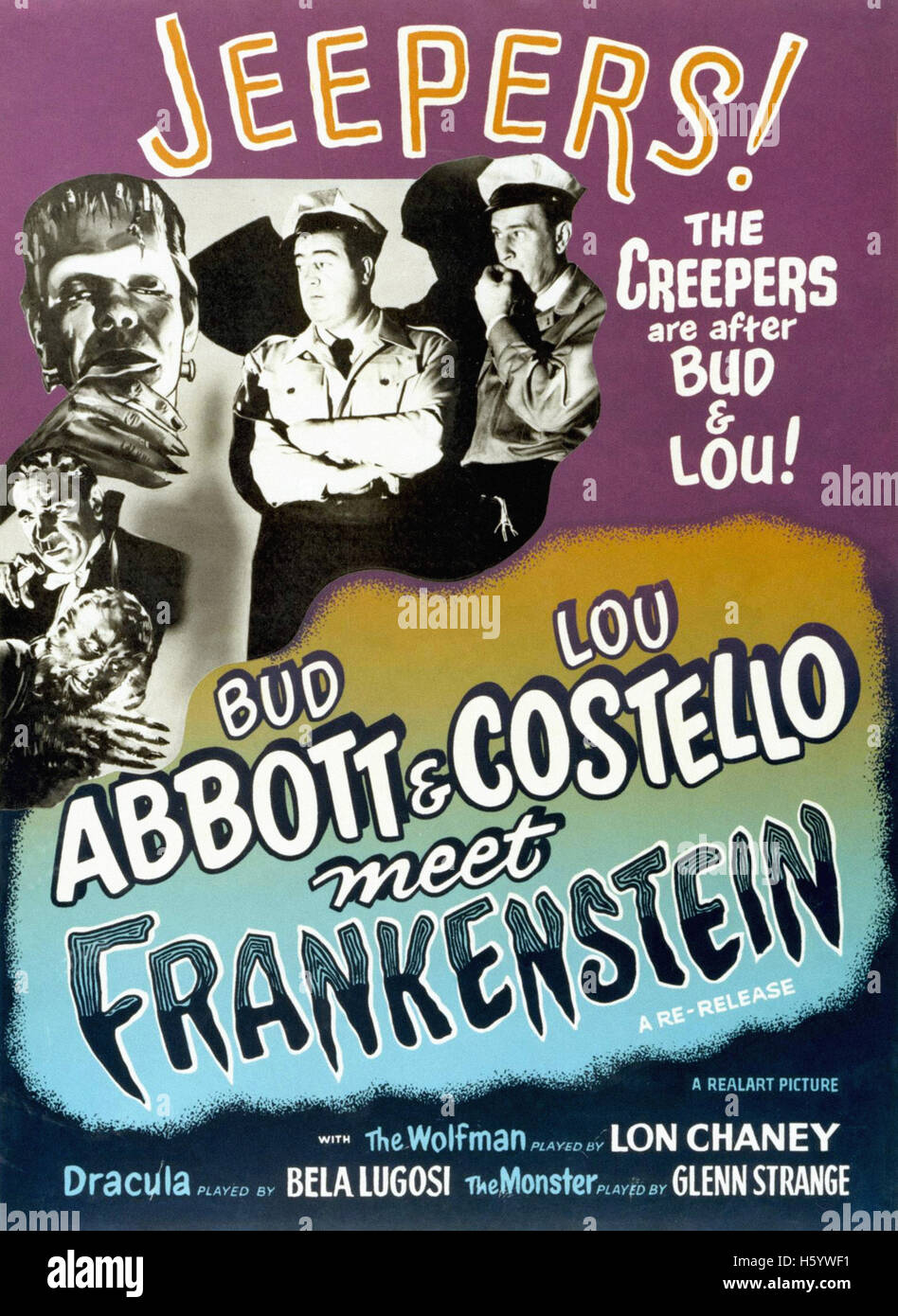 Abbott and Costello Meet Frankenstein - Movie Poster Stock Photo - Alamy
