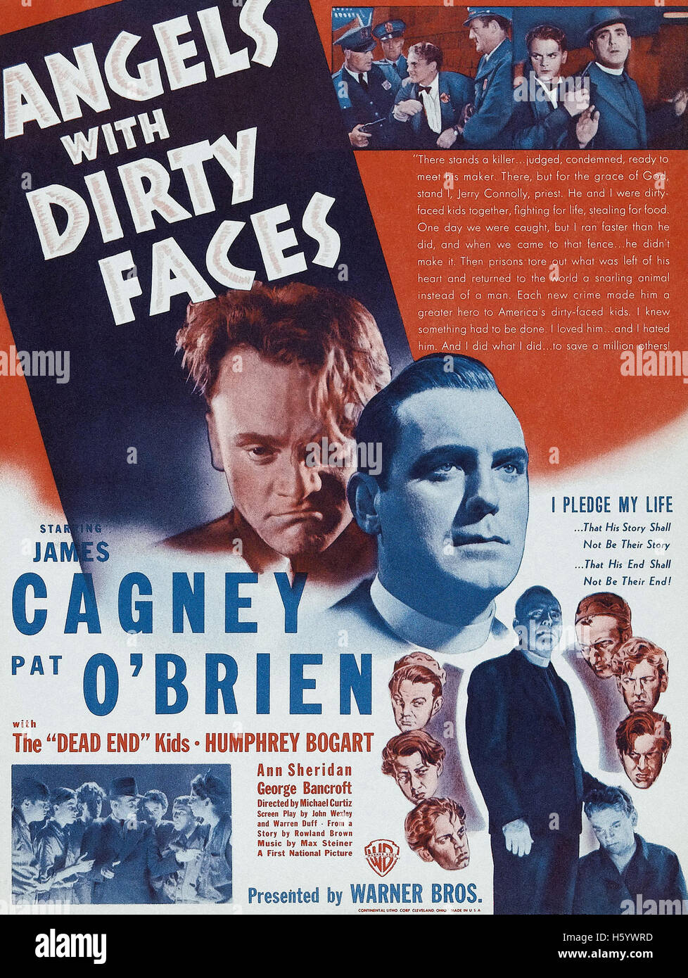 Angels With Dirty Faces Vintage Reproduction Movie Poster James Cagney