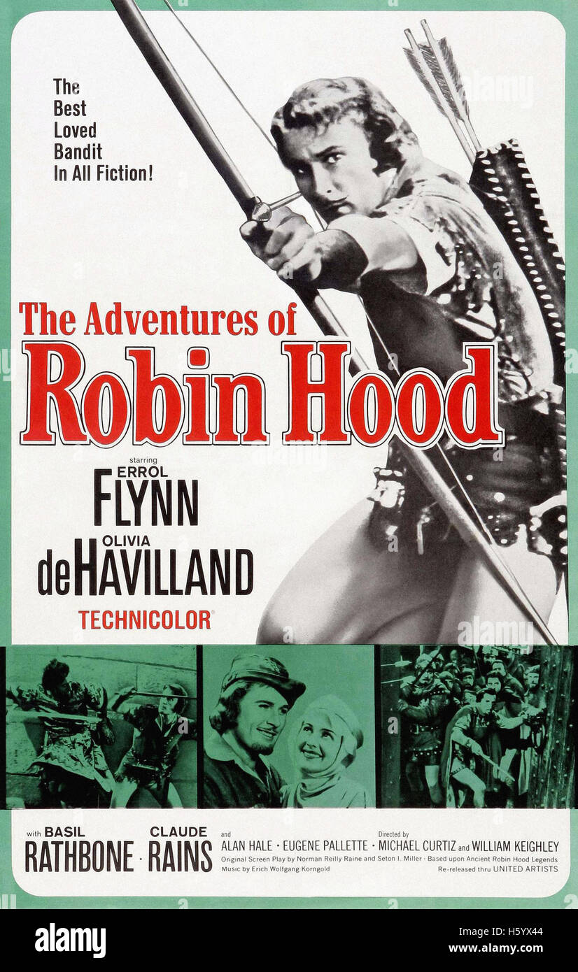 The Adventures of Robin Hood - Movie Poster Stock Photo