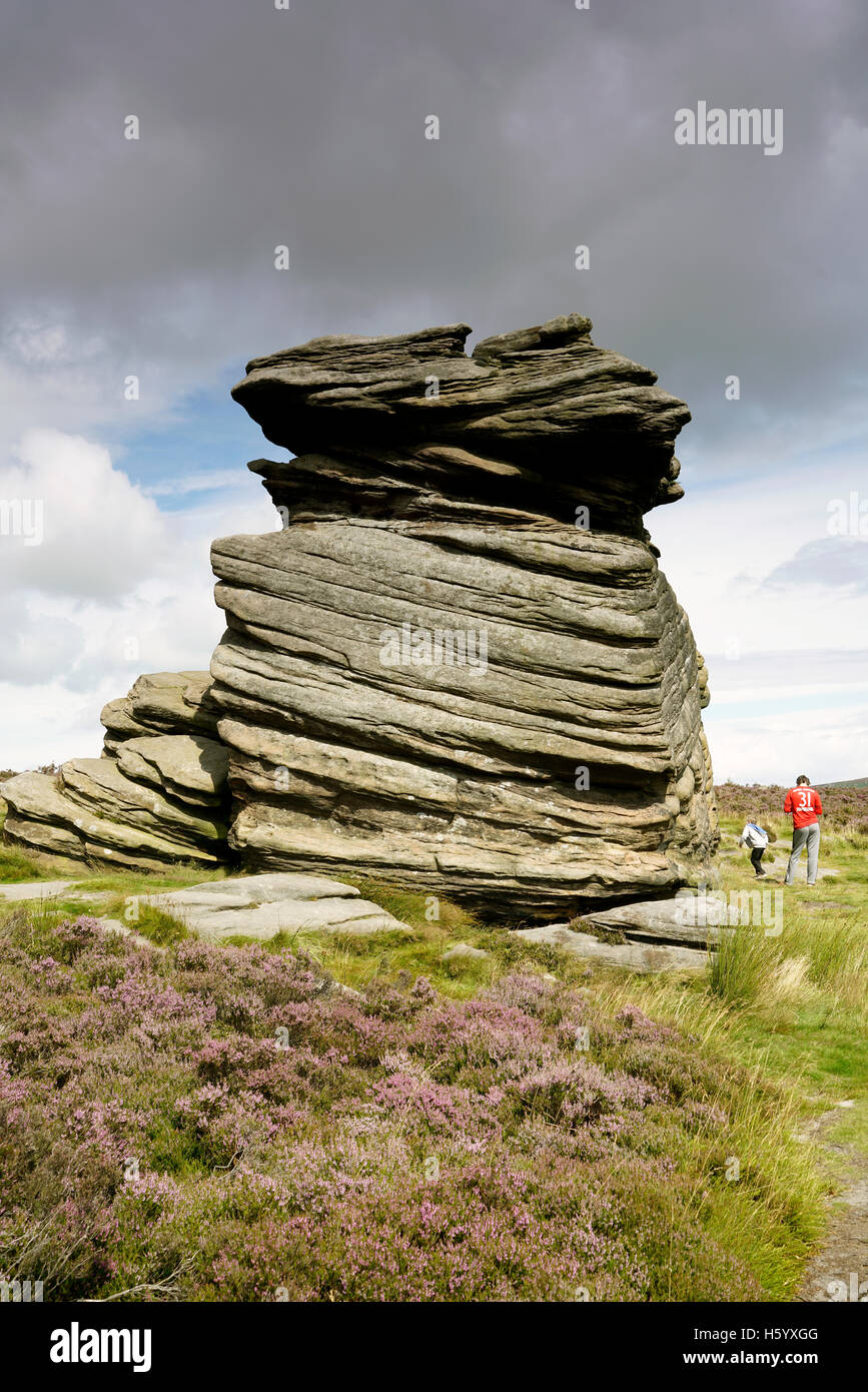 Mother Cap rock formation in the Peak District Park Derbyshire England Stock Photo