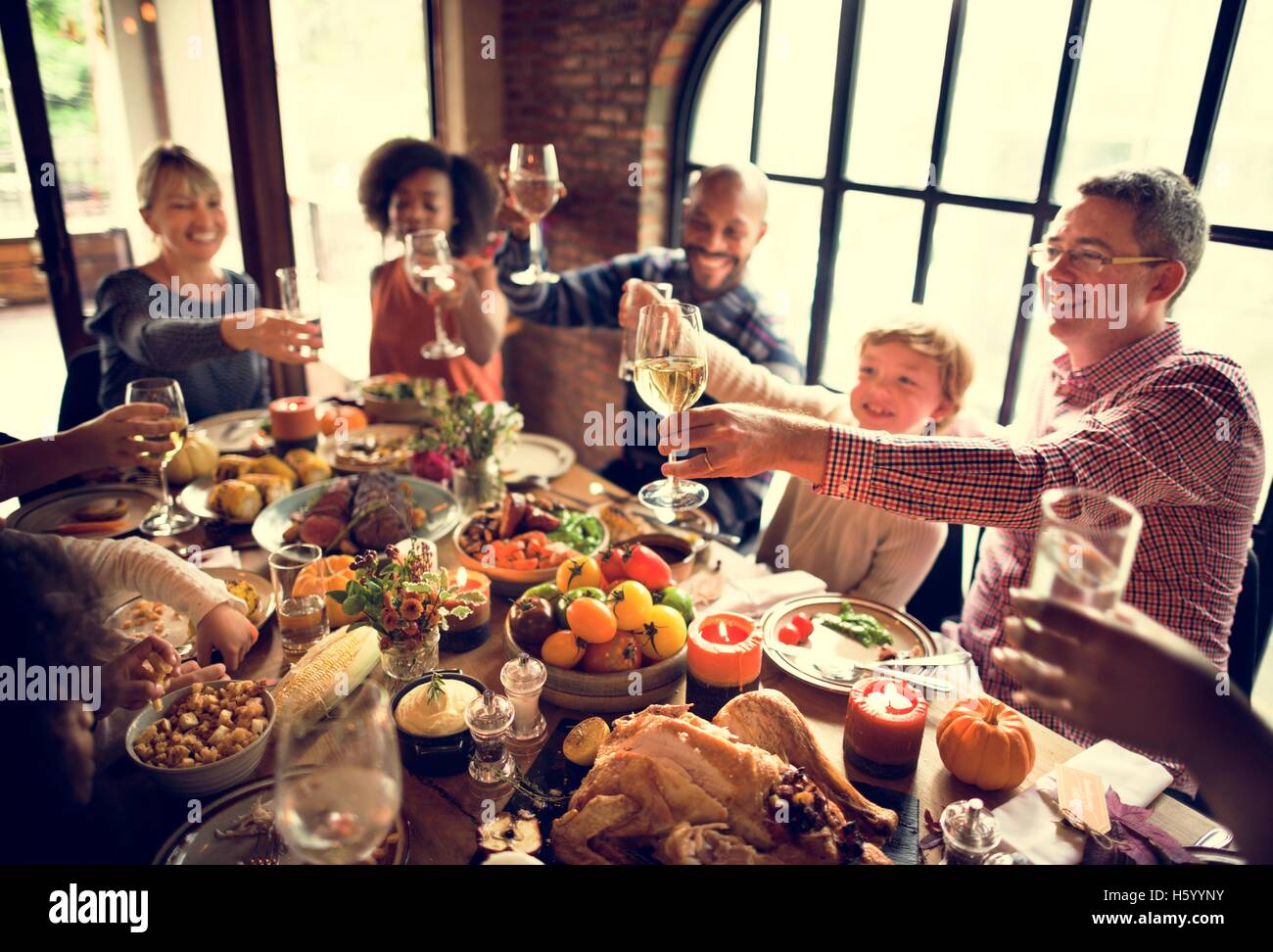 People Celebrating Thanks Giving